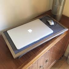 Crock 99 Black Leather Look Lap Tray with Silver Frame by TROVE