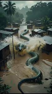 Furious Giant Anaconda Storms Through Flooded Amazon Village #fyp #Dog... |  TikTok