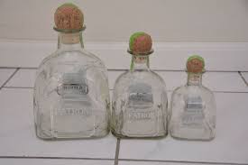 Lot Of 3 Empty Patron Silver Bottles 3 Sizes 1 75l 750ml 375ml With Corks Bottle Liquor Bottles Patron Silver