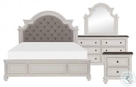 Foshan antique king size bed bedroom furniture set product name foshan antique king size bed bedroom furniture set customized 100% customized desgin cad/3d design min the. Baylesford Antique White Upholstered Panel Bedroom Set From Homelegance Coleman Furniture