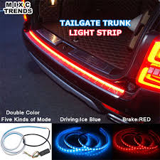 Ice Blue Red Flexible Led Strip Flowing Rear Trunk Tail Light Dynamic Streamer Brake Turn Signal Reverse Warning Flash Lights Tail Light Trunks Ice Blue