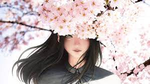 Pink sakura tree wallpaper, sunset, fantasy art, lava, trees. Female Anime Character Anime Girl Beautiful Cherry Blossom Sakura Hd Hd Wallpaper Wallpaperbetter