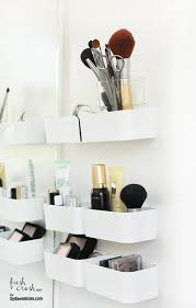 Easy Diy Makeup Storage 2 Ways From Fresh Crush Makeup Storage Wall Diy Makeup Storage Ikea Storage