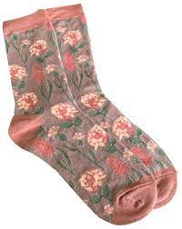 Great savings free delivery / collection on many items. Socks Ladies Lilac Pink Floral Bamboo Cotton Blend Purple Flowers Flower Print