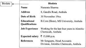 Biodata is the short form for biographical data and is an archaic terminology for resume or c.v. Letter For Job Application Class 12 Format Examples Samples Topics Learn Cram