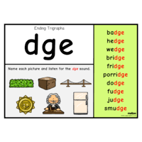 Words of 2 letters, ending on ge (1 word) words ending in dge. Spelling List 2 Dge Words English Quizizz