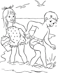 Themes may feature color posters and links to related educational themes, printable activities and crafts. Kids At Beach Coloring Pages Coloring Rocks