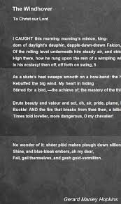 The Windhover Poem By Gerard Manley Hopkins Poem Hunter Poems Gerard Manley Hopkins Quotations