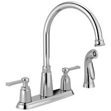 New at menards® appliances bath building materials doors, windows & millwork electrical flooring & rugs grocery & home hardware heating & cooling kitchen lighting & ceiling fans outdoors paint pet & wildlife plumbing storage. Two Handle Kitchen Faucet With Spray 21742lf Delta Faucet