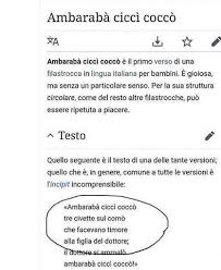 Ambaraba Cicci Cocco Vero Testo Originale Filastrocca Prima puntata del nuovo anno per le vostre amiche tre civette sul comò. vero testo originale filastrocca