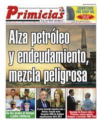Portada Periódico Primicias, Lunes 14 de Mayo 2018 - Dominicana.do