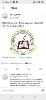 Jun 20, 2021 · dr lazarus maigoro, the asuu chairman, university of jos, gave the threat in a press statement made available to journalists in jos, the capital of plateau state. Strike Asuu Chairman Asks Nigerian Students For Their Cooperation Ang
