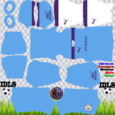 The home shirt is sky blue in colour and it features white mosaic patterns across the front and the sleeves. Manchester City Kits 2020 Dream League Soccer