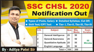 Review more about ssc chsl recruitment 2020 notification, exam pattern, exam date, online application, eligibility, ssc chsl coaching & ssc chsl exam pattern. Ssc Chsl 10 2 2020 Notification Syllabus Tier I Ii Iii Full Details Youtube