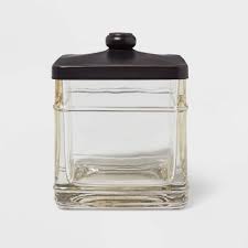 Grant howard 50873 jumbo 92 ounce wide mouth mason embossed glass storage jar canister with airtight lid for kitchen or bathroom, clear. Bathroom Canister Set Target