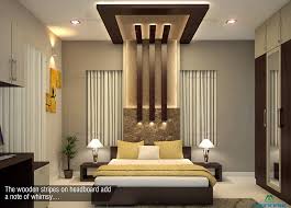 The Wooden Stripes On Headboard Add A Note Of Whimsy Visit Website Www Monnai Interior Decoration Bedroom Modern Style Bedroom Bedroom False Ceiling Design