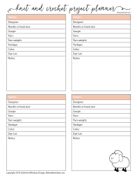 Free Printable Knitting Planner And Crochet Planner Pages