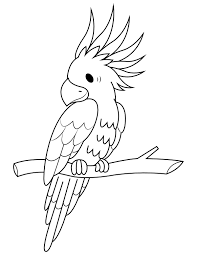 Your kids will increase their vocabulary by learning about different anima. Printable Cockatoo On A Branch Coloring Page