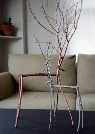 How To Make Easy Diy Metallic Twig Reindeer Christmas Decor Diy Twig Crafts Reindeer Decorations