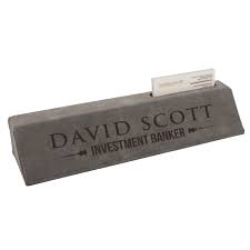 Custom Engraved Desk Name Plate Personalized Desk Wedge With Business Card Holder Gray You Could Personalized Desk Desk Name Plates Business Card Holders