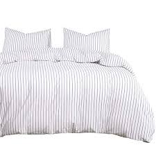 Black And White Striped Duvet Cover King Amazon Com Wake In Cloud Washed Cotton Duvet Cover Set White Striped Pattern Printed On Grayi Striped Duvet Covers Striped Duvet Duvet Cover Sets
