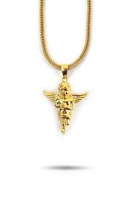 Micro Angel Pendant Franco Gold Chain Angel Pendant Necklace Pendant