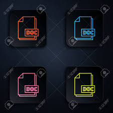 Styling and animation of guides. Color Neon Line Doc File Document Download Doc Button Icon Isolated Royalty Free Cliparts Vectors And Stock Illustration Image 139888431