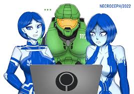 I always wondered what are Chief and Cortanas reaction the new Halo  Series, so I decided to draw how they would really feel about it. (Starring  guest star, the Weapon!) : rhalo