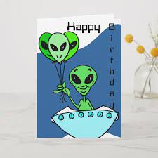 Green Alien Birthday Card Zazzle Com Birthday Cards Funny Birthday Cards Happy Birthday Cards
