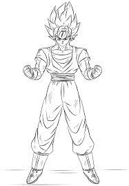 Dibujos Para Colorear Faciles De Dibujar Y Pintar Imagenes Totales Goku Drawing Super Coloring Pages Goku Super