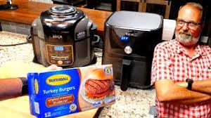 For frozen burgers, cook on 360 degrees fahrenheit for 18 minutes, flipping halfway over. Air Fried Turkey Burger From Frozen Butterball Instant Pot Vortex Ninja Foodi Air Fryer Youtube