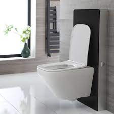 Facile et pratique, ce coffre pour wc suspendu unit est conçu pour s'adapter à toutes les configurations de salles de bains ou de toilettes. Wc Suspendu Sans Bride Avec Meuble 50 Cm Noir Exton