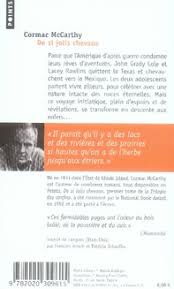 La critique de de si jolis chevaux sorti en 2001, par l'équipe de filmsdelover.com, le site dédié aux films d'amour et comédies romantiques. De Si Jolis Chevaux Cormac Mccarthy Points Poche La Machine A Lire Bordeaux