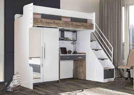 Hochbett mit schreibtisch, regal und kleiderschrank. Hochbett Compact 90x200 Mit Schreibtisch Schrank Traum Moebel Com