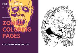 In case you don\'t find what you are. Dirty Zombie Face Coloring Page Graphic By Stanosh Creative Fabrica