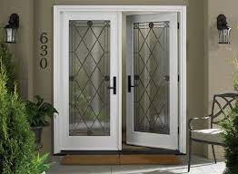 Cherry half lite 2 panel single entry door, sidelites, ge glass. White Double Front Doors Thebestwoodfurniture Com