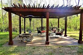 This fire pit is circular and simple. Pergola With Fire Pit Backyard Designs Designing Idea