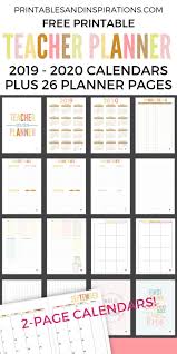 2020 2021 Teacher Planner Free Printable Printables And Inspirations Teacher Lesson Planner Teacher Planner Teacher Planner Free