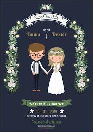 Cartoon Wedding Invitations Tuck In Neatly Between These Two Ends Of The Wedding In Cartoon Wedding Invitations Wedding Couple Cartoon Fun Wedding Invitations