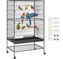VEVOR Jaula para pájaros grande de 52 pulgadas, jaula para pájaros de  hierro forjado para periquitos, cacatúas, loros, guacamayos con soporte  rodante ...
