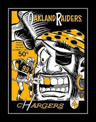 Vintage 1962 Chargers Raiders Poster Nfl Football Memorabilia Wall Art Gift Arleyart Com San Diego Chargers Football Memorabilia Oakland Raiders Football