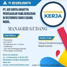 Nov 09, 2018 · lowongan kerja pegawai non pns kontrak blud bapelkes tahun 2019. Info Loker Solo Loker Pt Adi Surya Amartya Facebook