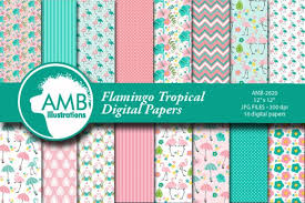 Download Flamingo Tropical Patterns Graphic By Ambillustrations Creative Fabrica In 2020 Digital Paper Paper Floral Printing On Fabric SVG Cut Files