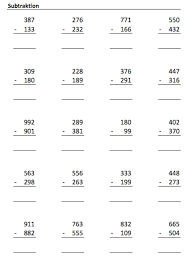 Jetzt die mathe übungen für die 3. Schriftliche Subtraktion Klasse 3 Subtraktion Uben Mathefritz