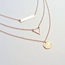 Rose Gold Bar Layered Necklace Set Of 3 Hammered Disc Triangle Necklace Personalized Necklace Rose G Layered Necklace Set Jewelry Photography Gold Bar Necklace