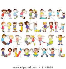 Cartoon Of Children Forming Alphabet Letters Royalty Free Vector Clipart By Iimages Alphabet For Kids Lettering Alphabet Funny Sketches