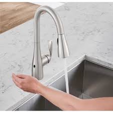 Atalawa touchless kitchen sink faucet. Matte Black Moen 7594ewbl Arbor Motionsense Wave Sensor Touchless One Handle Pulldown Kitchen Faucet Featuring Power Clean Kitchen Faucets Tools Home Improvement Fcteutonia05 De