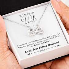 To My Future Wife Infinity Necklace Gold Jewelry Gift Ideas In 2021 Gold Jewelry Gift Infinity Necklace Gold To My Future Wife
