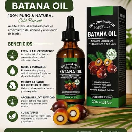 ✨️100% puro y natural.✨️ 💎ACEITE DE BATANA💎 👉Aceite esencial avanzado para el crecimiento del cabello y el cuidado de la piel. 👉Estimula el crecimiento del cabello. 👉Hidrata el cabello y la