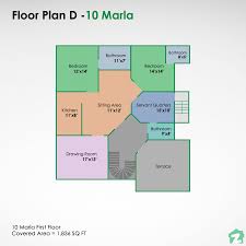 Small house plans 7.5×11 ground floor plans has: Best 10 Marla House Plans For Your New House Zameen Blog